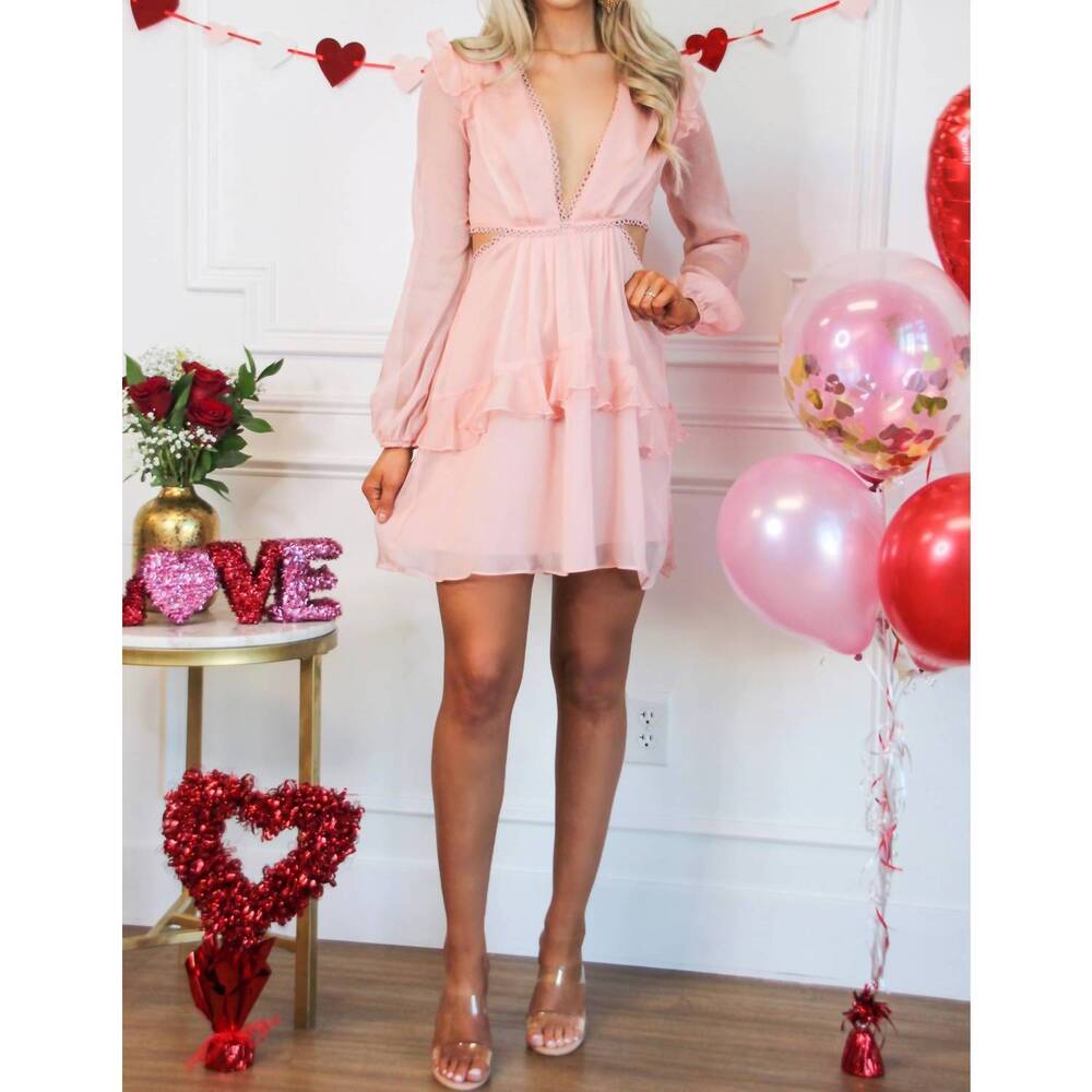 NEW MANIJU just my type ruffle dress in light pink